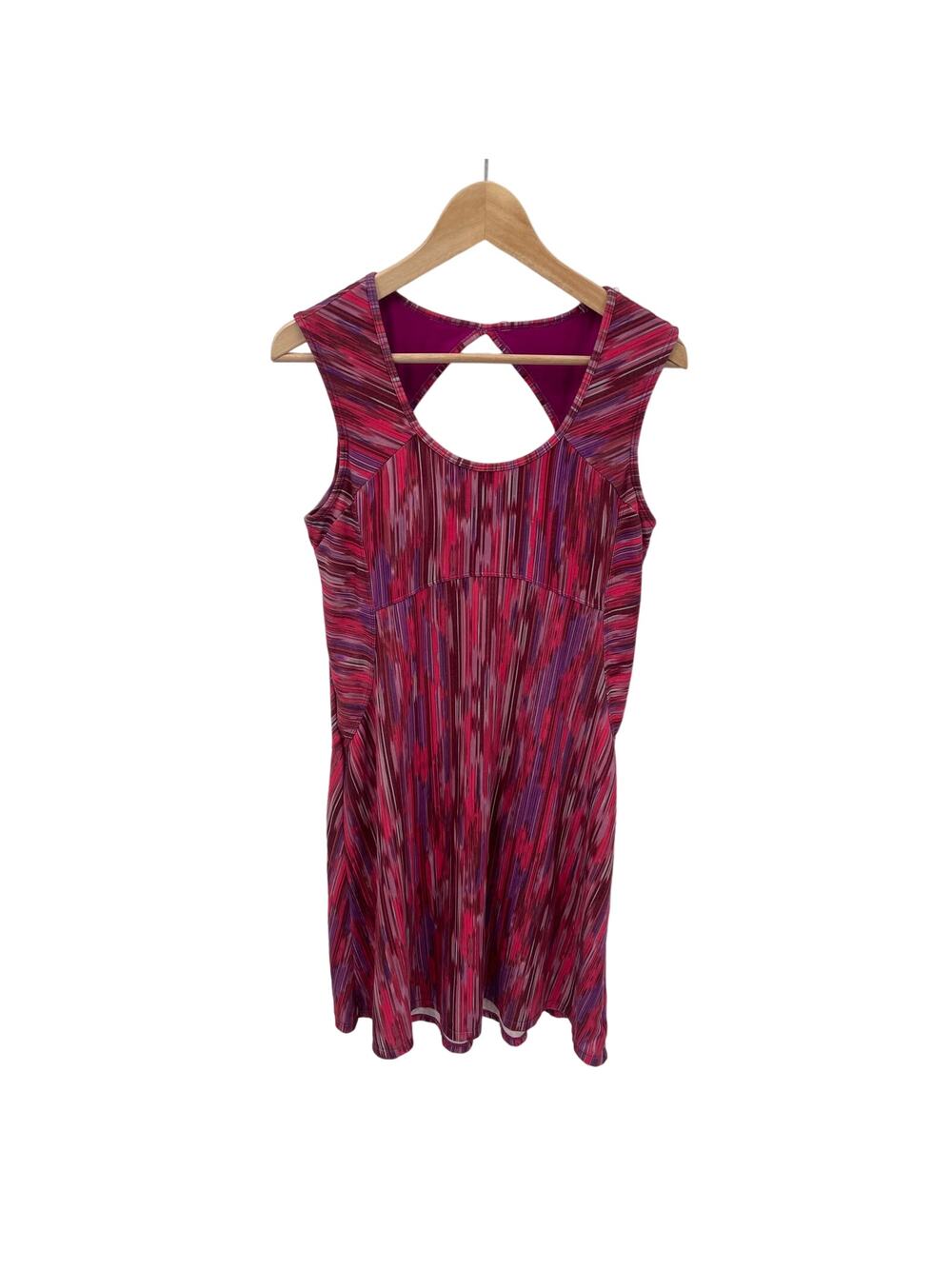 prAna Pink Spacedye Calico Dress with Built-In Bra // S
